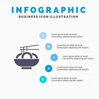 nudel mat Kina kinesisk infographics presentation mall 5 steg presentation vektor