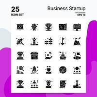 25 Business Startup Icon Set 100 bearbeitbare Eps 10 Dateien Business Logo Konzept Ideen solides Glyphen-Icon-Design vektor