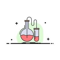 analyse chemie kolben forschung test flache farbe symbol vektor