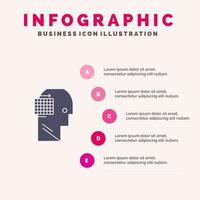 Benutzer denken Erfolg Business solide Symbol Infografiken 5 Schritte Präsentationshintergrund vektor