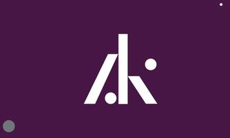 alfabetet bokstäver initialer monogram logotyp ak, ka, a och k vektor