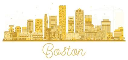 goldene silhouette der skyline der stadt boston usa. vektor