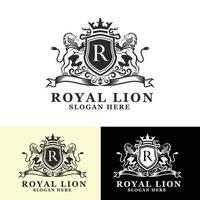 heraldisches Logo des königlichen Löwen vektor