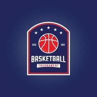 Basketballclub-Logo, Emblem, Designs mit Ball. Sport-Abzeichen-Vektor-Illustration vektor