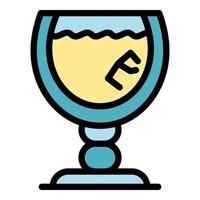 Bourbon-Eisglas-Symbol Farbumrissvektor vektor