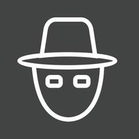 Hacker-Maskenlinie invertiertes Symbol vektor
