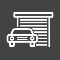 Auto vor Garagenlinie umgekehrtes Symbol vektor