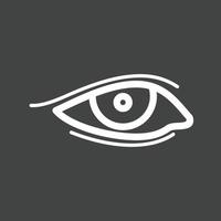 Auge mit Eyeliner-Linie invertiertes Symbol vektor