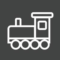 Spielzeugeisenbahn i Linie umgekehrtes Symbol vektor