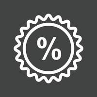 Prozentlinie invertiertes Symbol vektor