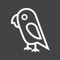 Haustier Papagei Linie umgekehrtes Symbol vektor
