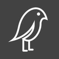 sällskapsdjur fågel linje omvänd ikon vektor