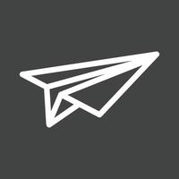 Invertiertes Symbol für die Papierfliegerlinie vektor