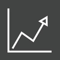 ansteigendes Liniendiagramm Linie invertiertes Symbol vektor