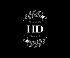 hd initialer brev bröllop monogram logotyper samling, hand dragen modern minimalistisk och blommig mallar för inbjudan kort, spara de datum, elegant identitet för restaurang, boutique, Kafé i vektor