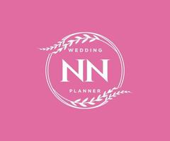 nn initialen brief hochzeitsmonogramm logos sammlung, handgezeichnete moderne minimalistische und florale vorlagen für einladungskarten, save the date, elegante identität für restaurant, boutique, café im vektor