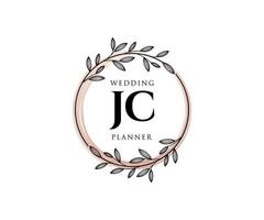 jc initialer brev bröllop monogram logotyper samling, hand dragen modern minimalistisk och blommig mallar för inbjudan kort, spara de datum, elegant identitet för restaurang, boutique, Kafé i vektor