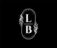 lb initialer brev bröllop monogram logotyper samling, hand dragen modern minimalistisk och blommig mallar för inbjudan kort, spara de datum, elegant identitet för restaurang, boutique, Kafé i vektor