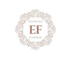 ec initials brief hochzeitsmonogramm logos sammlung, handgezeichnete moderne minimalistische und florale vorlagen für einladungskarten, save the date, elegante identität für restaurant, boutique, café im vektor