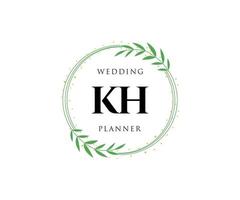 kh initials brief hochzeitsmonogramm logos sammlung, handgezeichnete moderne minimalistische und florale vorlagen für einladungskarten, save the date, elegante identität für restaurant, boutique, café im vektor