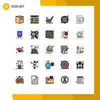 Stock Vector Icon Pack mit 25 Zeilenzeichen und Symbolen für Business Stop Shopping verboten kurze editierbare Vektordesign-Elemente