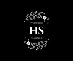 hs initialer brev bröllop monogram logotyper samling, hand dragen modern minimalistisk och blommig mallar för inbjudan kort, spara de datum, elegant identitet för restaurang, boutique, Kafé i vektor