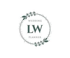 lw initialen brief hochzeitsmonogramm logos sammlung, handgezeichnete moderne minimalistische und florale vorlagen für einladungskarten, save the date, elegante identität für restaurant, boutique, café im vektor