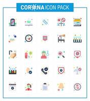 covid19 Corona-Virus-Kontaminationsprävention blaues Symbol 25 Pack wie Date Meeting Fitness Conference Tablet virales Coronavirus 2019nov Krankheitsvektor-Designelemente vektor