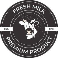färsk mjölk logotyp design vektor