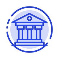 Bankinstitut Geld Irland blau gepunktete Linie Symbol Leitung vektor