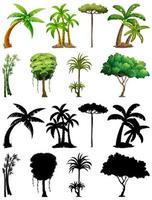 Satz von verschiedenen Pflanzen und Bäumen vektor