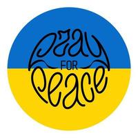 be för fred. hand skriven text fras passa i cirkel, på blå och gul bakgrund. fredlig rörelse. vektor design element för grafik