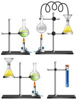 Satz von wissenschaftlichen Ausrüstungen auf weißem Hintergrund vektor