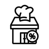 restaurant-symbol-illustration mit prozent. Liniensymbolstil. geeignet für Rabattsymbol. Symbol im Zusammenhang mit E-Commerce. einfaches Vektordesign editierbar. pixelgenau bei 32 x 32 vektor