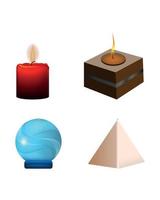 Sammlung von Kerzen und Leuchtern vektor