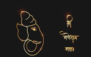 ganpati vektor, sri ganesh lutning gyllene stroke vektor objekt.