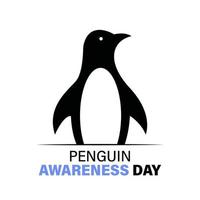 Pinguin-Bewusstseinstag. Vektorkarte auf weißem Hintergrund vektor