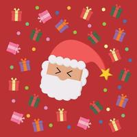 weihnachtstag roter hintergrund vektor fröhlich schöne gruppe von geschenkbox und weihnachtsmann einkaufen online liebe banner dekoration für weihnachtstag weihnachtsmann geschenkbox illustration weihnachten roten hintergrund.