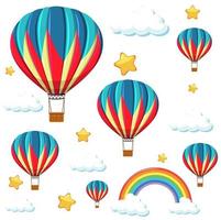 sömlös färgglad ballong med regnbåge och stjärnmönster vektor