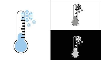 Symbol für niedrige Temperatur mit flachem Schneesymbol vektor