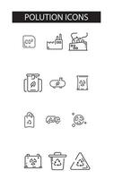 Verschmutzung Icon Design Illustration Symbole für Umwelt- und Naturverschmutzung vektor