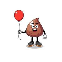 karikatur von choco chip, der einen ballon hält vektor