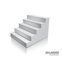 weiße Treppe, realistisches Design mit Schatten vektor