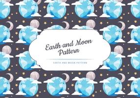 Vektor Mond und Erde Nahtlose Muster