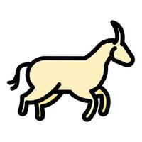 laufender Gnu-Symbol Farbumrissvektor vektor