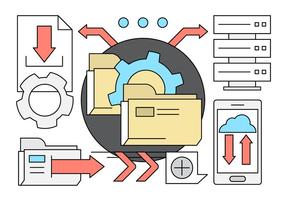 Lineares Datenmanagement vektor