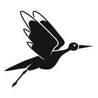 Storch Vogel Symbol einfacher Vektor. Fliegenkran vektor