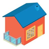 samtida hus ikon isometrisk vektor. ny ett berättelse hus med balkong ikon vektor