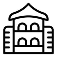 Japan-Schloss-Symbol-Umrissvektor. Stadtturm vektor