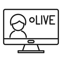 Live-Stream-Icon-Umrissvektor. Videos im Internet vektor